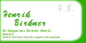 henrik birkner business card